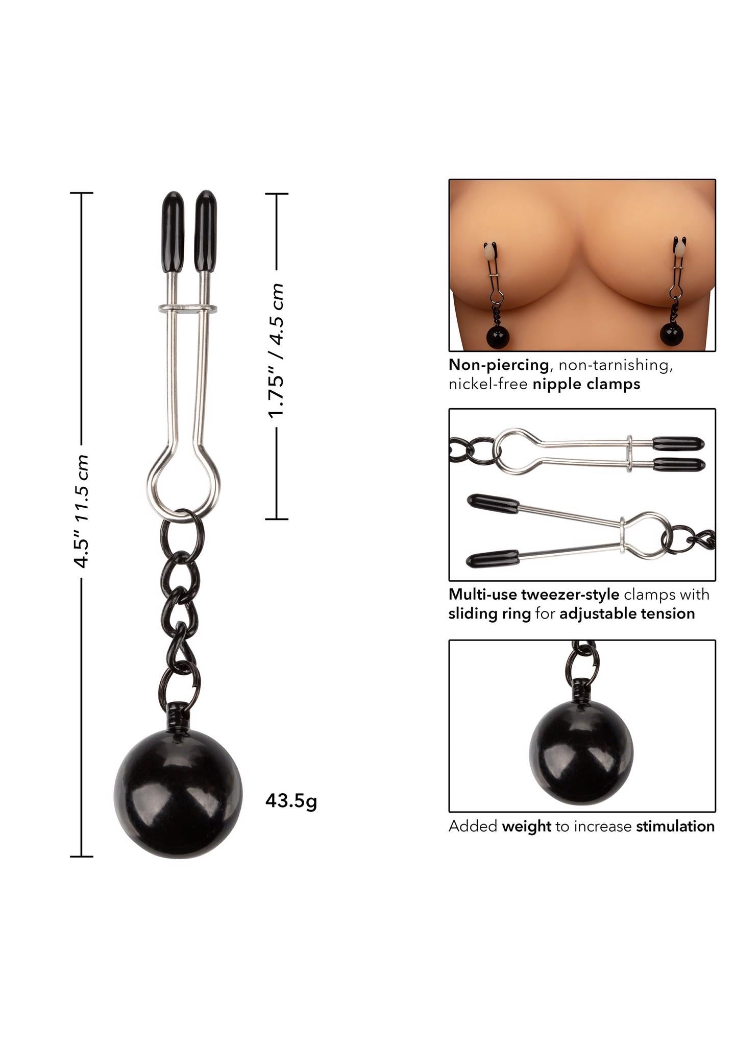 6-Weighted Tweezer NippleClamps Metal-6