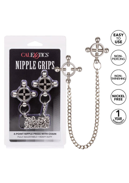6-4 Point Nipple Press w Chain Black-6