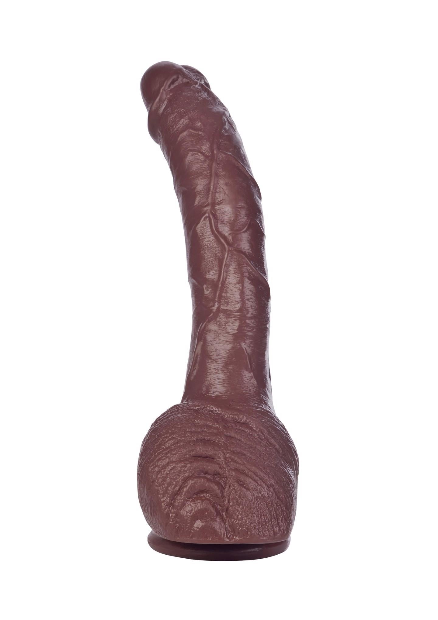 7-Duży zagięty murzyński penis dildo 22cm przyssawka-7