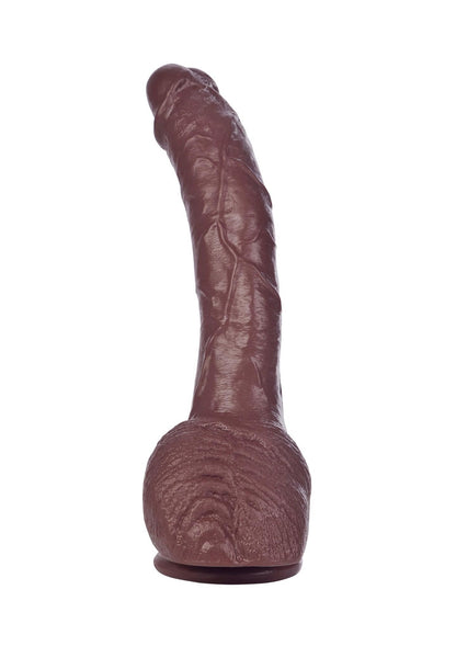 7-Duży zagięty murzyński penis dildo 22cm przyssawka-7