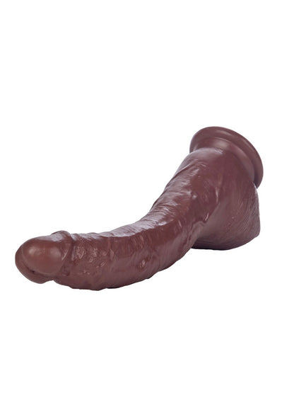 9-Duży zagięty murzyński penis dildo 22cm przyssawka-9