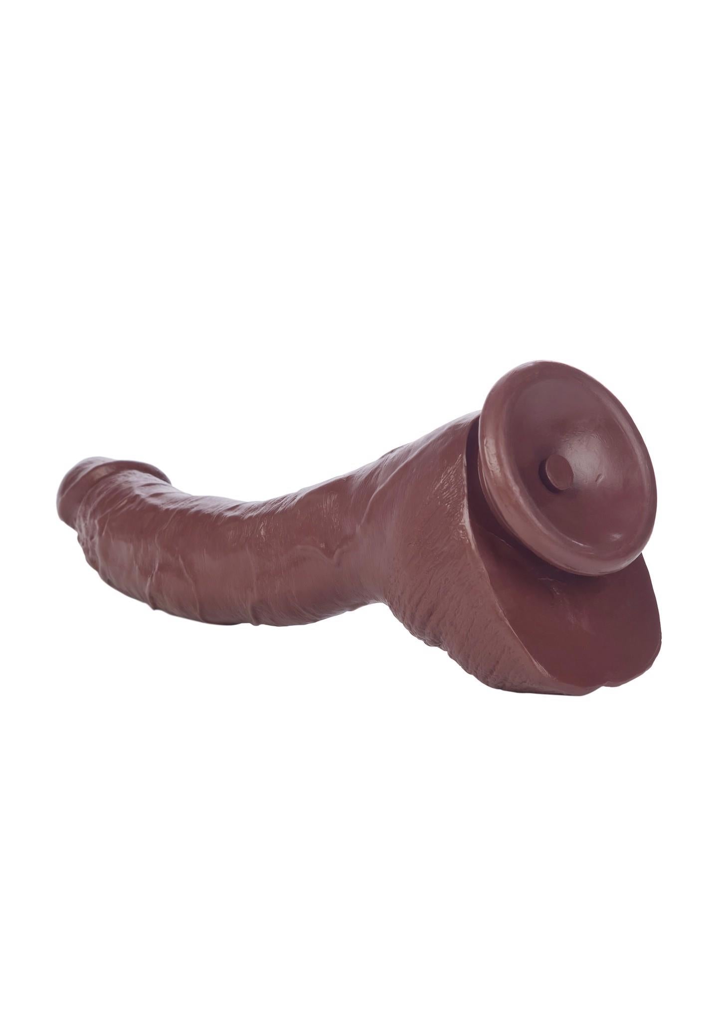 11-Duży zagięty murzyński penis dildo 22cm przyssawka-11