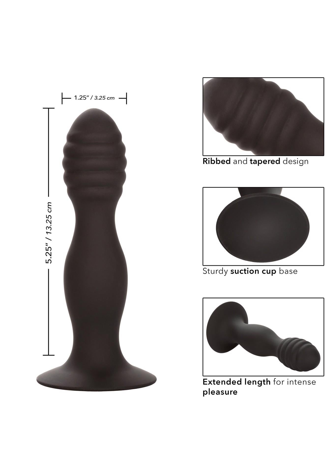3-Korek analny plug żebrowany z przyssawką sex anal-3