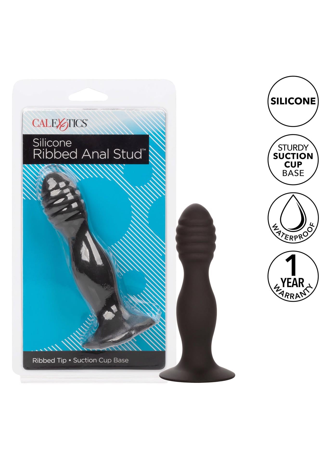 5-Korek analny plug żebrowany z przyssawką sex anal-5