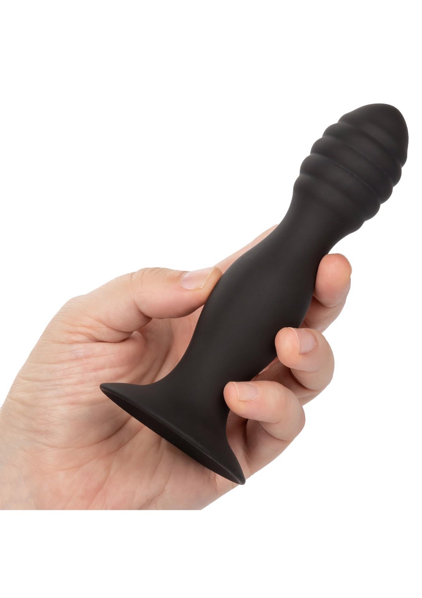 2-Korek analny plug żebrowany z przyssawką sex anal-2