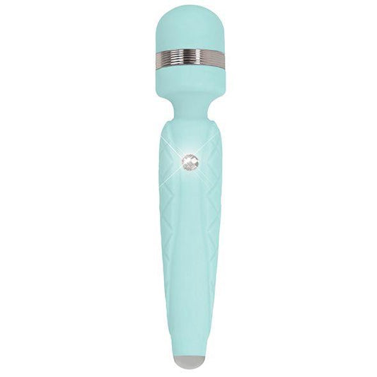2-Pillow Talk - Cheeky Wand Massager Teal-2