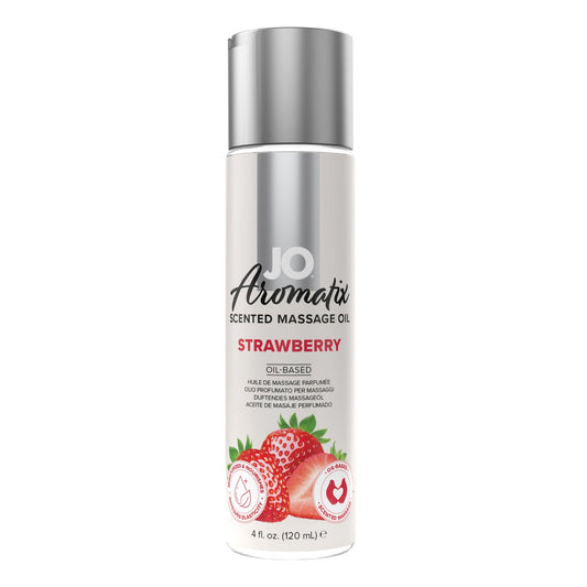1-System JO - Aromatix Scented Massage Oil Strawberry 120 ml-1