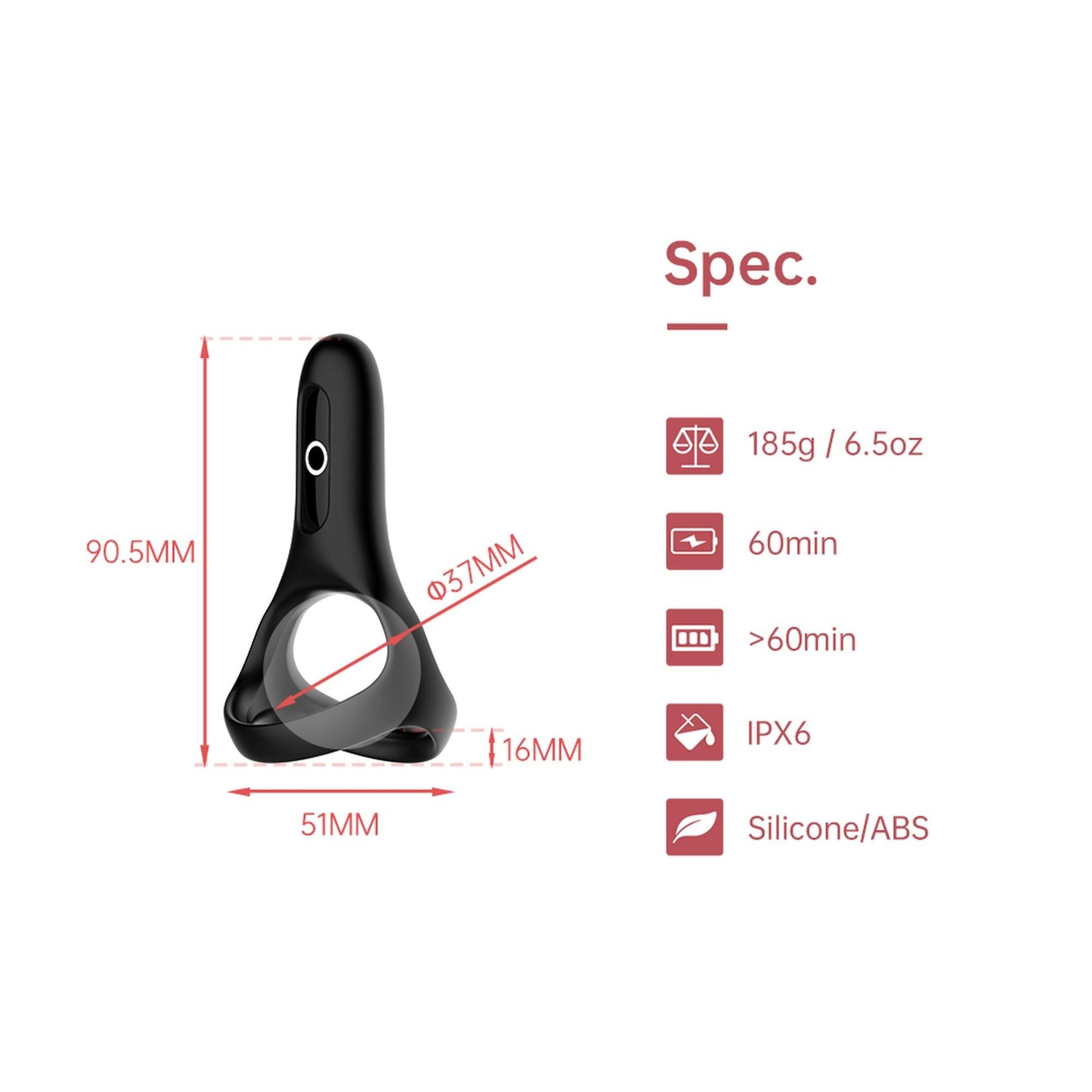 8-Podwójny pierścień na penisa Magic Motion Rise BL-8