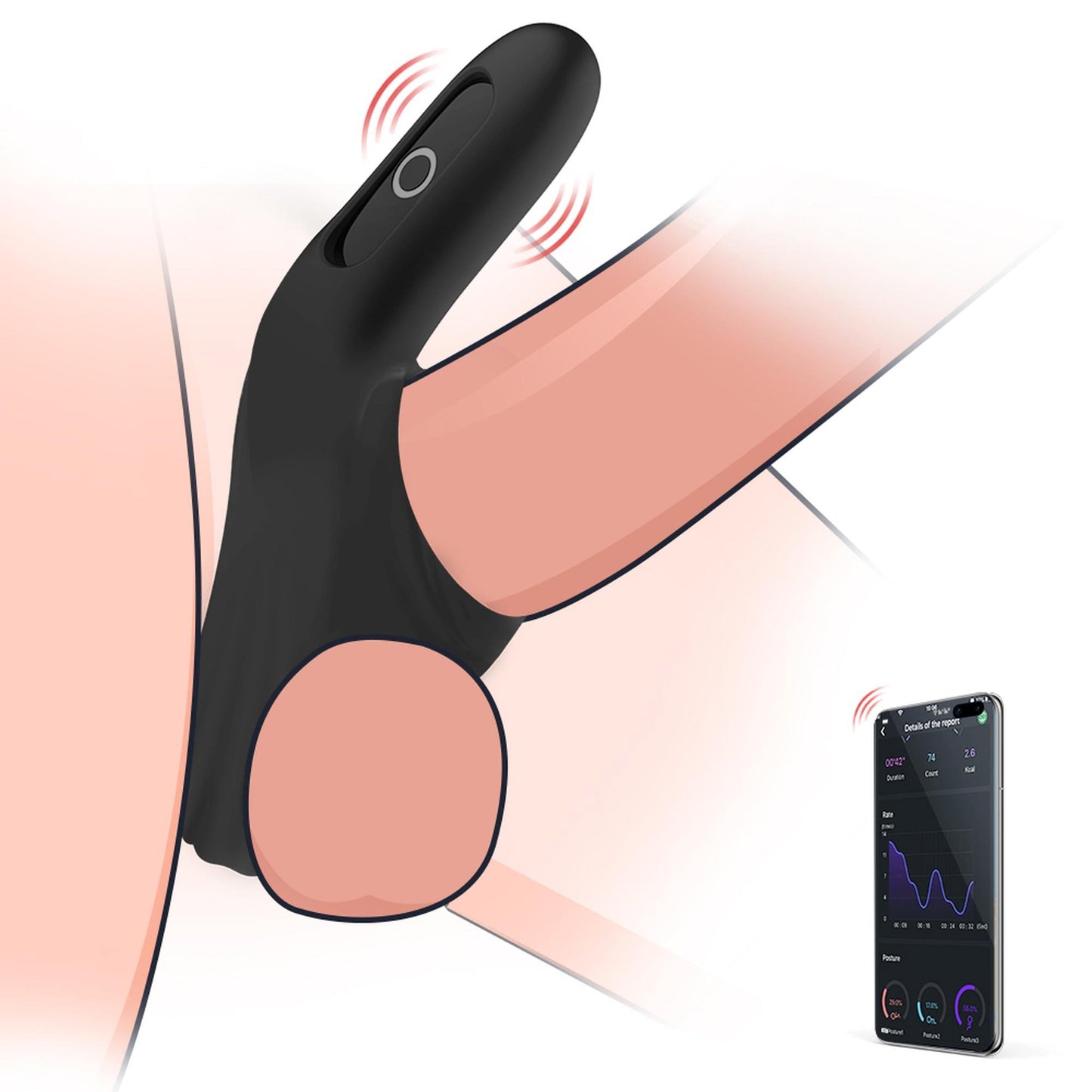 4-Podwójny pierścień na penisa Magic Motion Rise BL-4