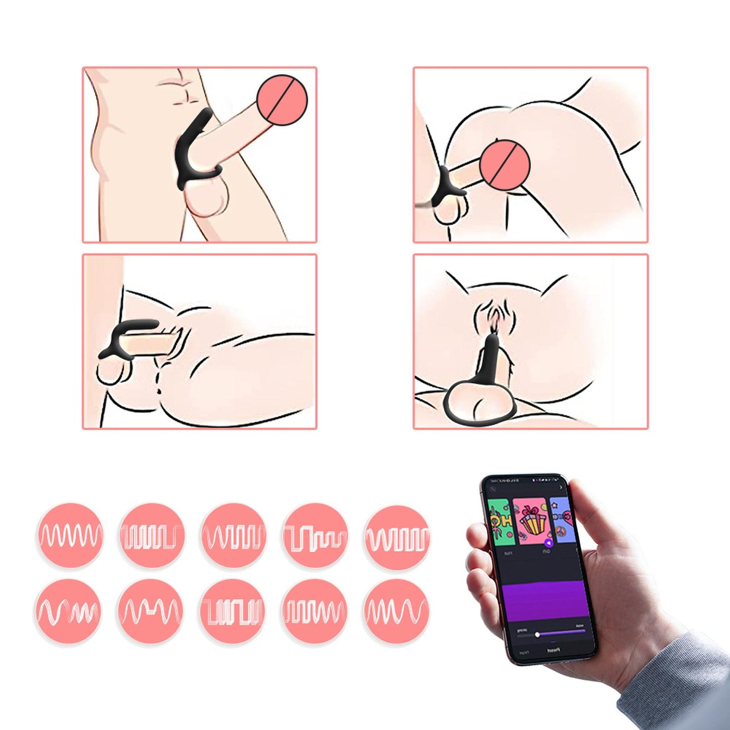 5-Podwójny pierścień na penisa Magic Motion Rise BL-5