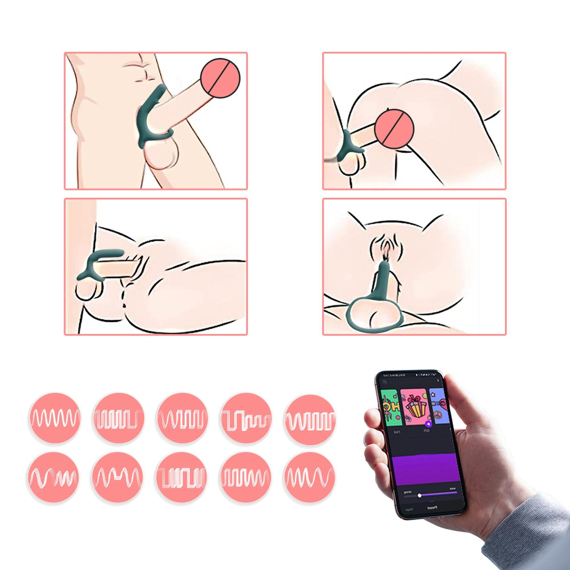 5-Pierścień na penisa Magic Motion Rise Smart-5