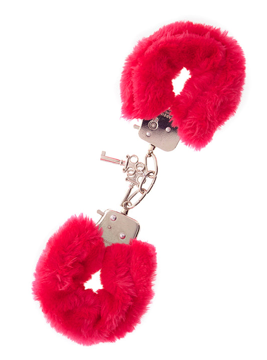 1-Kajdanki-METAL HANDCUFF WITH PLUSH RED-1