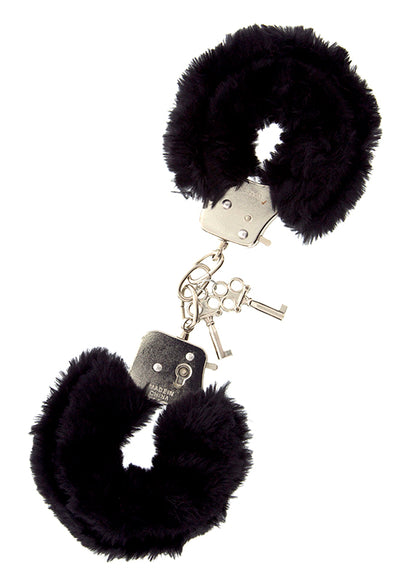 1-Kajdanki-METAL HANDCUFF WITH PLUSH BLACK-1