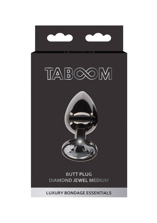 2-Butt Plug With Diamond Jewel M Black-2
