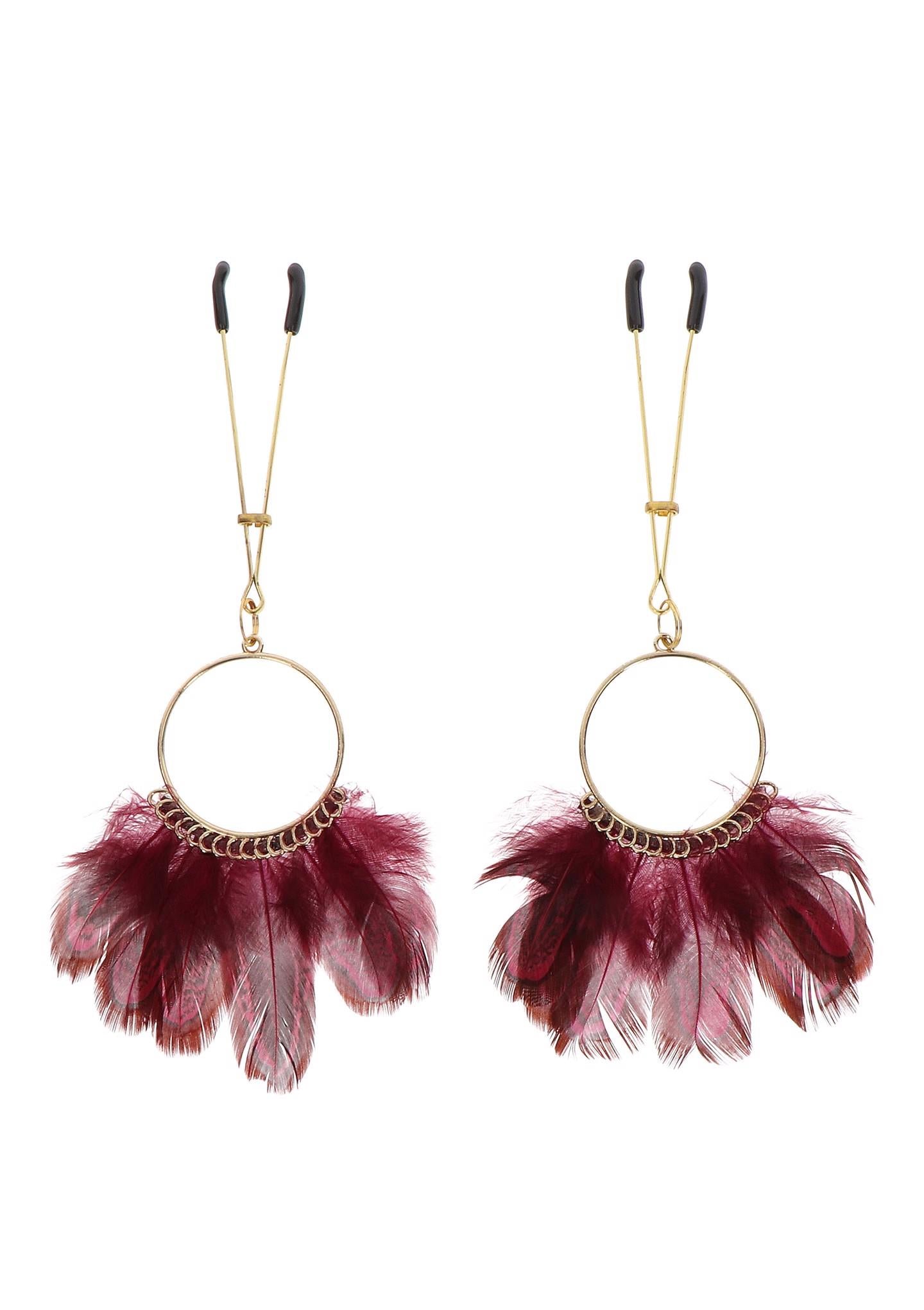 1-Tweezers With Feathers Gold-1