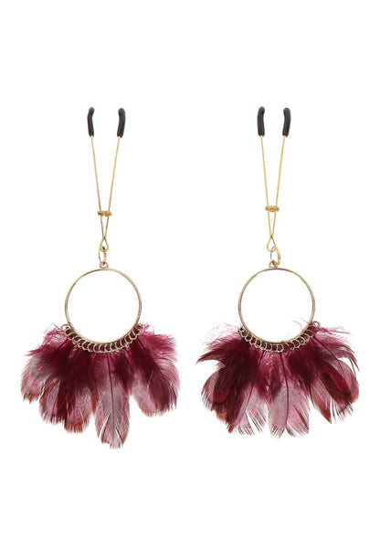 1-Tweezers With Feathers Gold-1