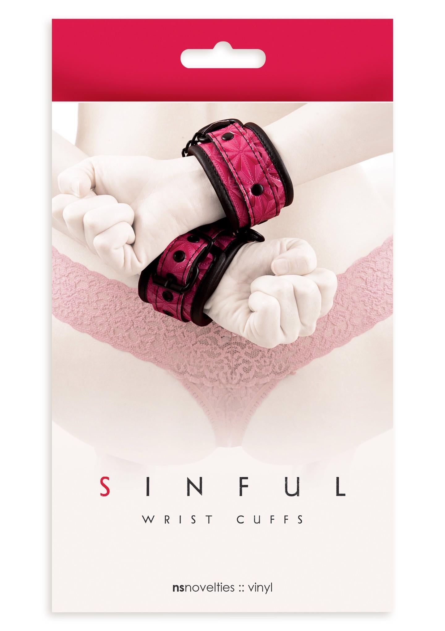 4-Kajdanki-SINFUL WRIST CUFFS PINK-4