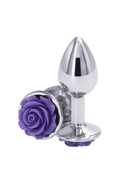 1-Metalowy korek analny wtyczka fioletowa róża plug-1