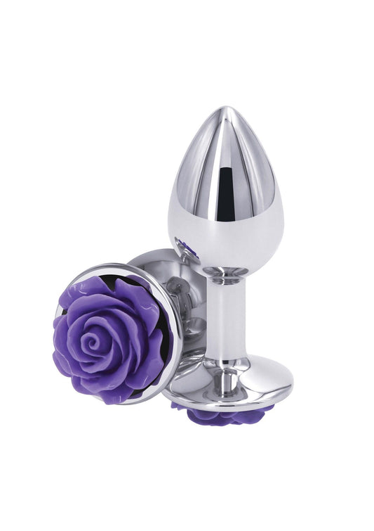 1-Metalowy korek analny wtyczka fioletowa róża plug-1