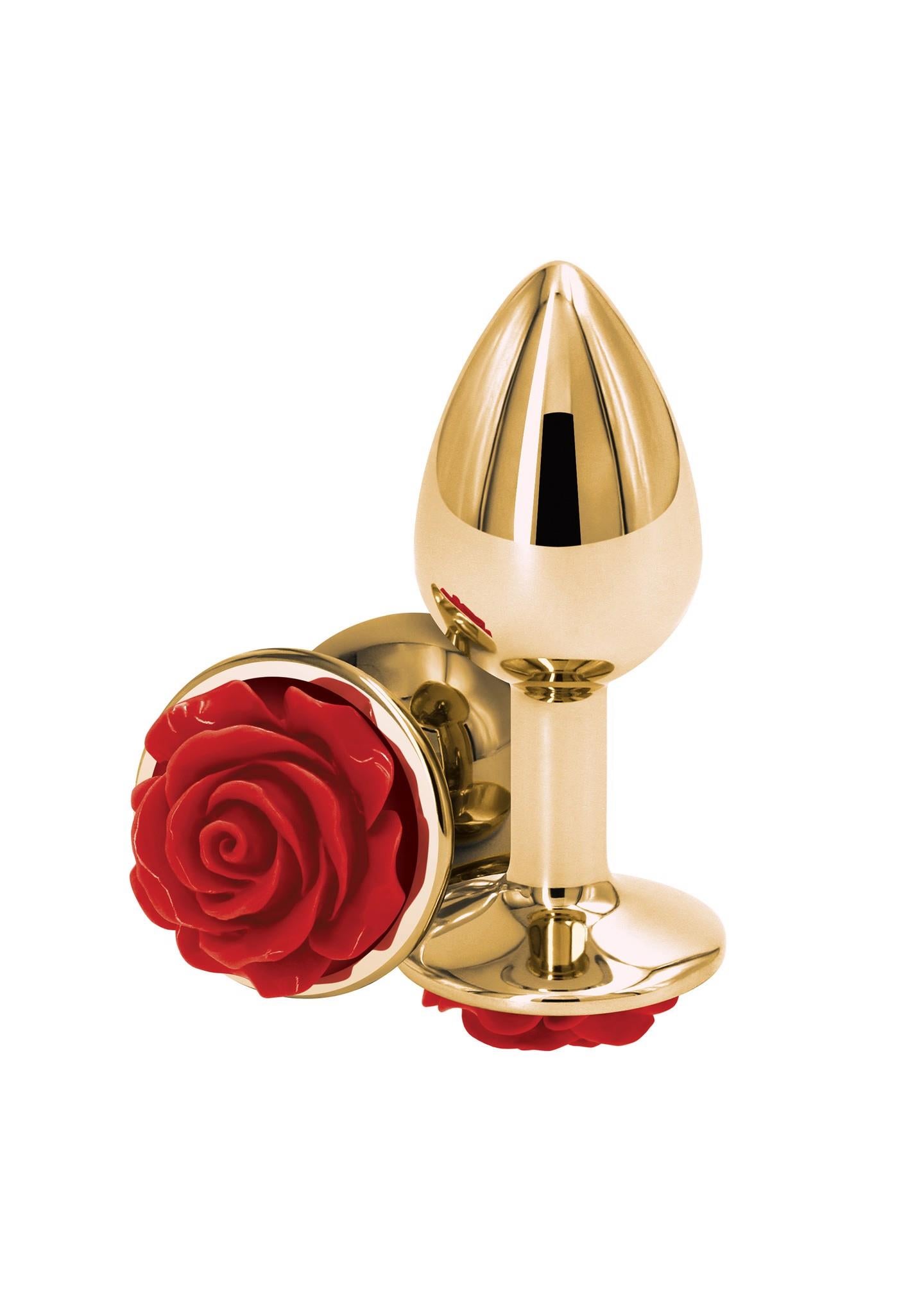 1-Rose Buttplug Small Red-1