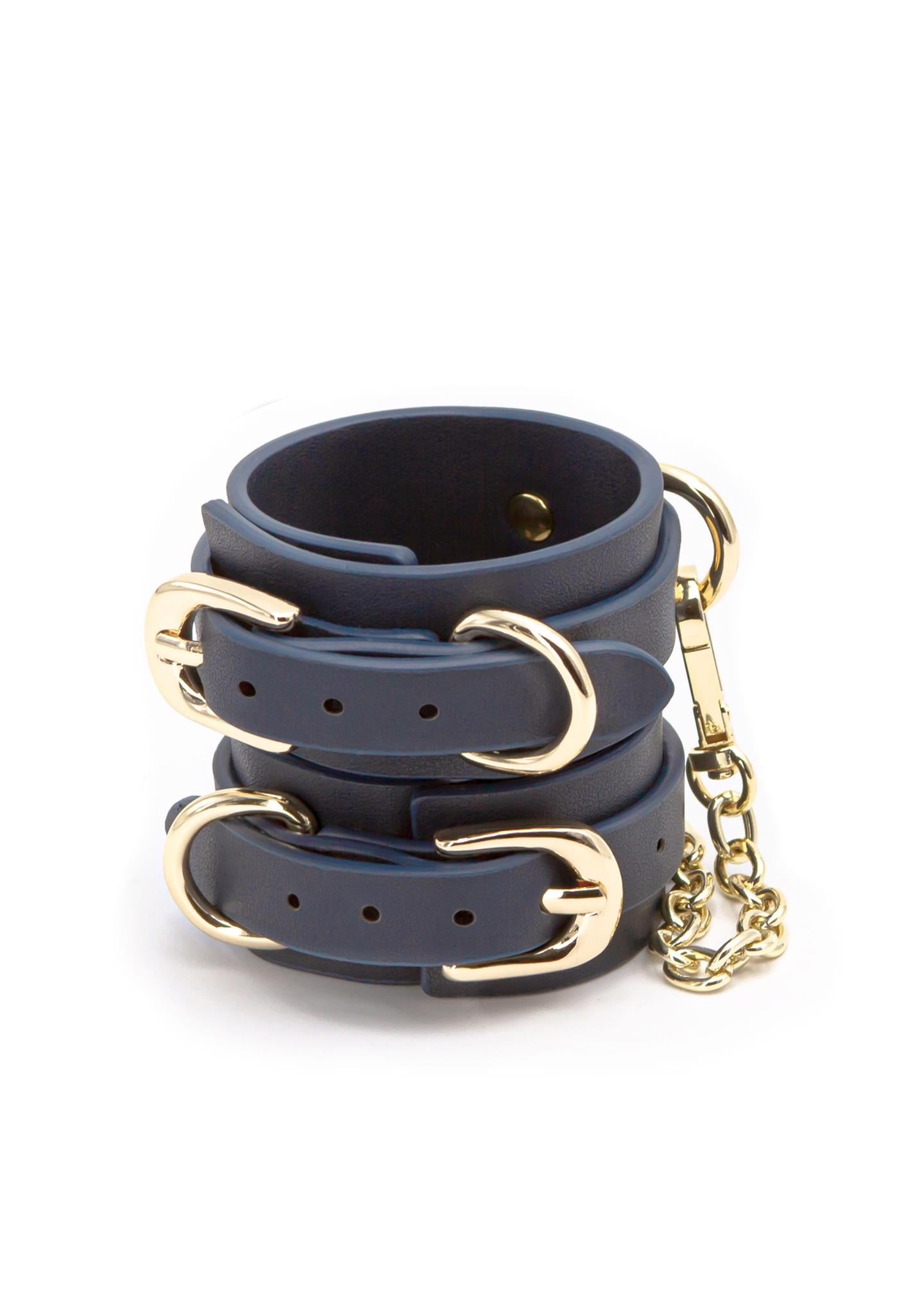 1-Bondage Couture Wrist Cuff Blue-1