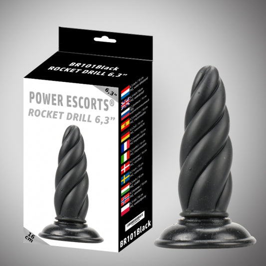 1-Korek analny z przyssawką duży gruby spiralny 16cm-1