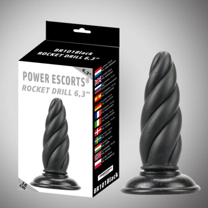 2-Korek analny z przyssawką duży gruby spiralny 16cm-2