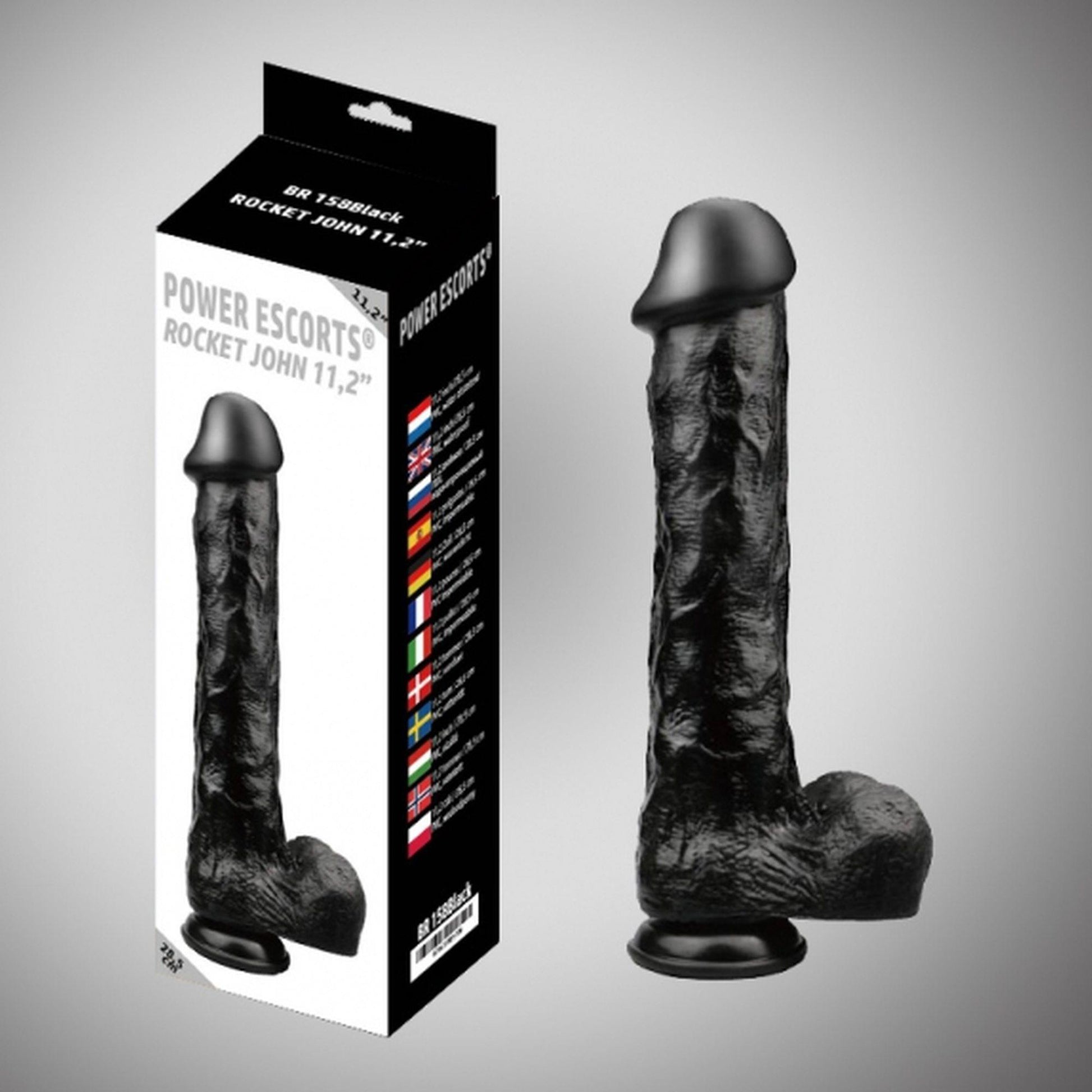 1-Rocket john black dildo 11,2 inch / 28,5 cm-1