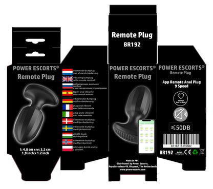 8-Power Escorts - BR192 - Remote Vibrating Plug - App Controled - Silicone-8