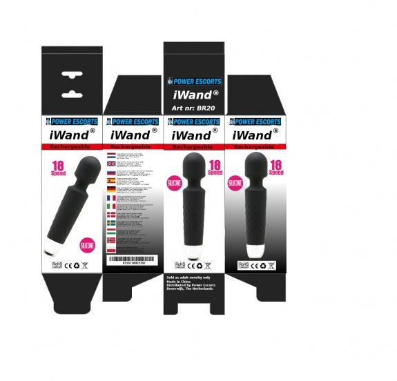 5-Iwand black rechargeable silicone bodywand massager-5