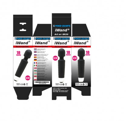 5-Iwand black rechargeable silicone bodywand massager-5
