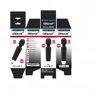 6-Iwand black rechargeable silicone bodywand massager-6