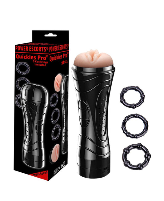 1-Quickes Pro - Vibrating masturbator + 3 pack cockring-1