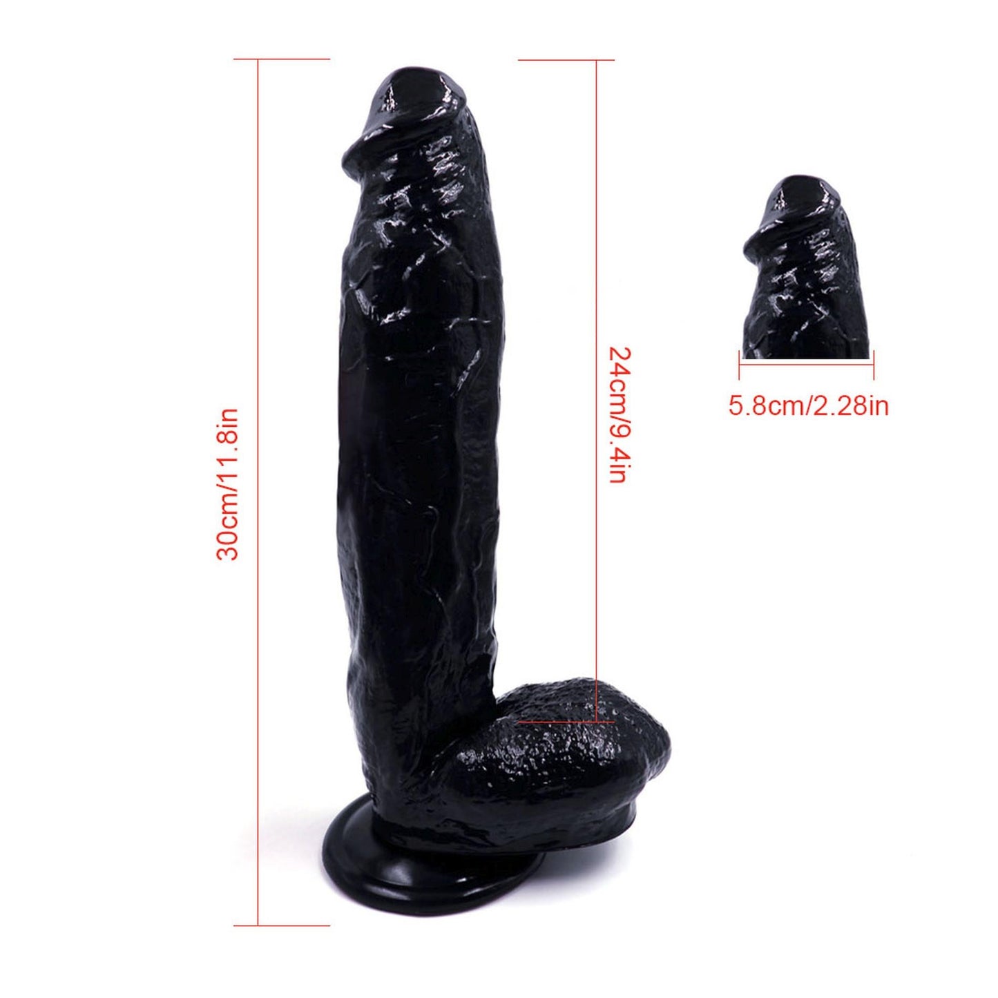 5-Gruby duży realistyczny penis dildo członek 30cm-5