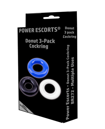 1-Ring-Donut Cockring 3 Pack-3 colors blue/clear/black-1