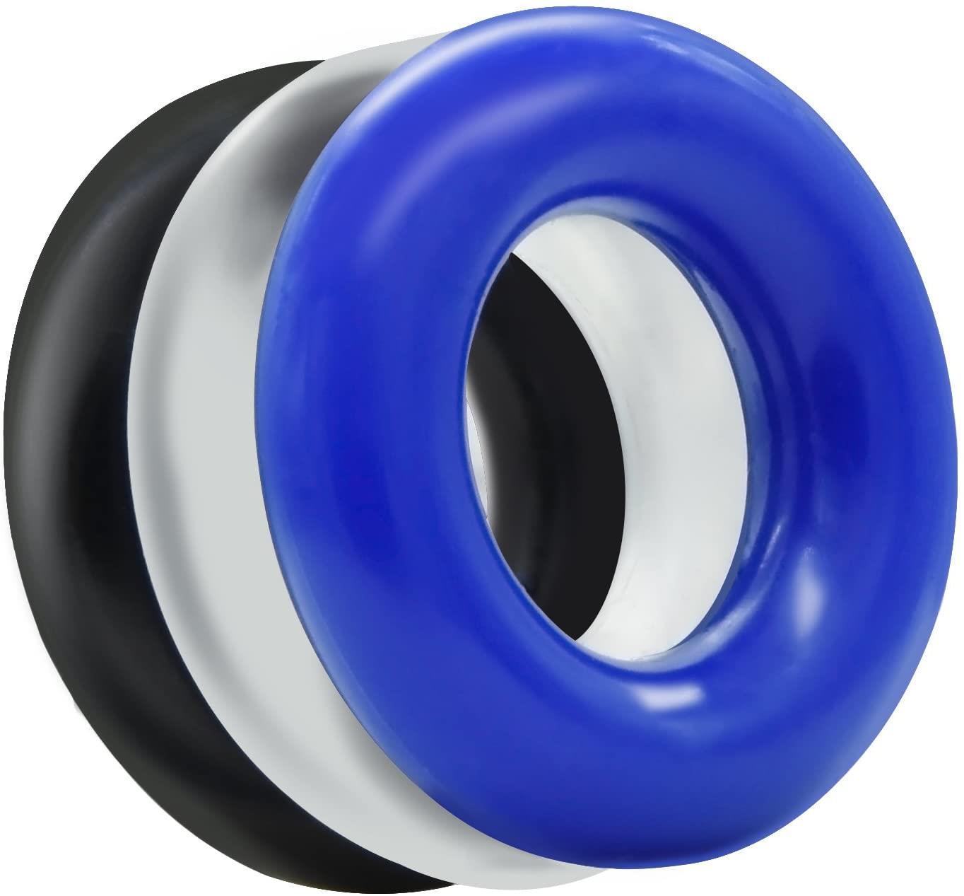 2-Ring-Donut Cockring 3 Pack-3 colors blue/clear/black-2
