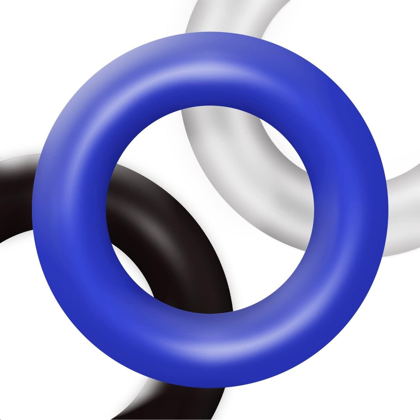 3-Ring-Donut Cockring 3 Pack-3 colors blue/clear/black-3