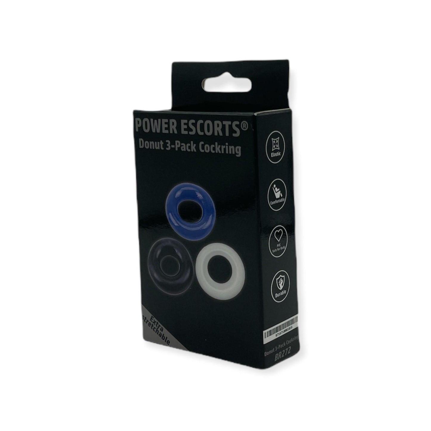 5-Ring-Donut Cockring 3 Pack-3 colors blue/clear/black-5