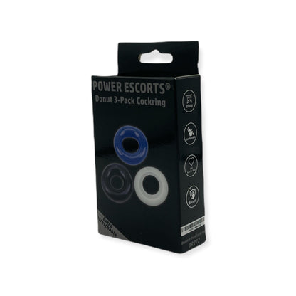 5-Ring-Donut Cockring 3 Pack-3 colors blue/clear/black-5