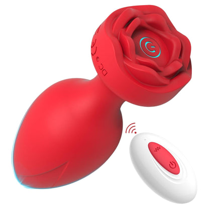 1-Plug - Remote Rose Design Plug - USB Rechargeable - 10 Functions - Two Colors-1