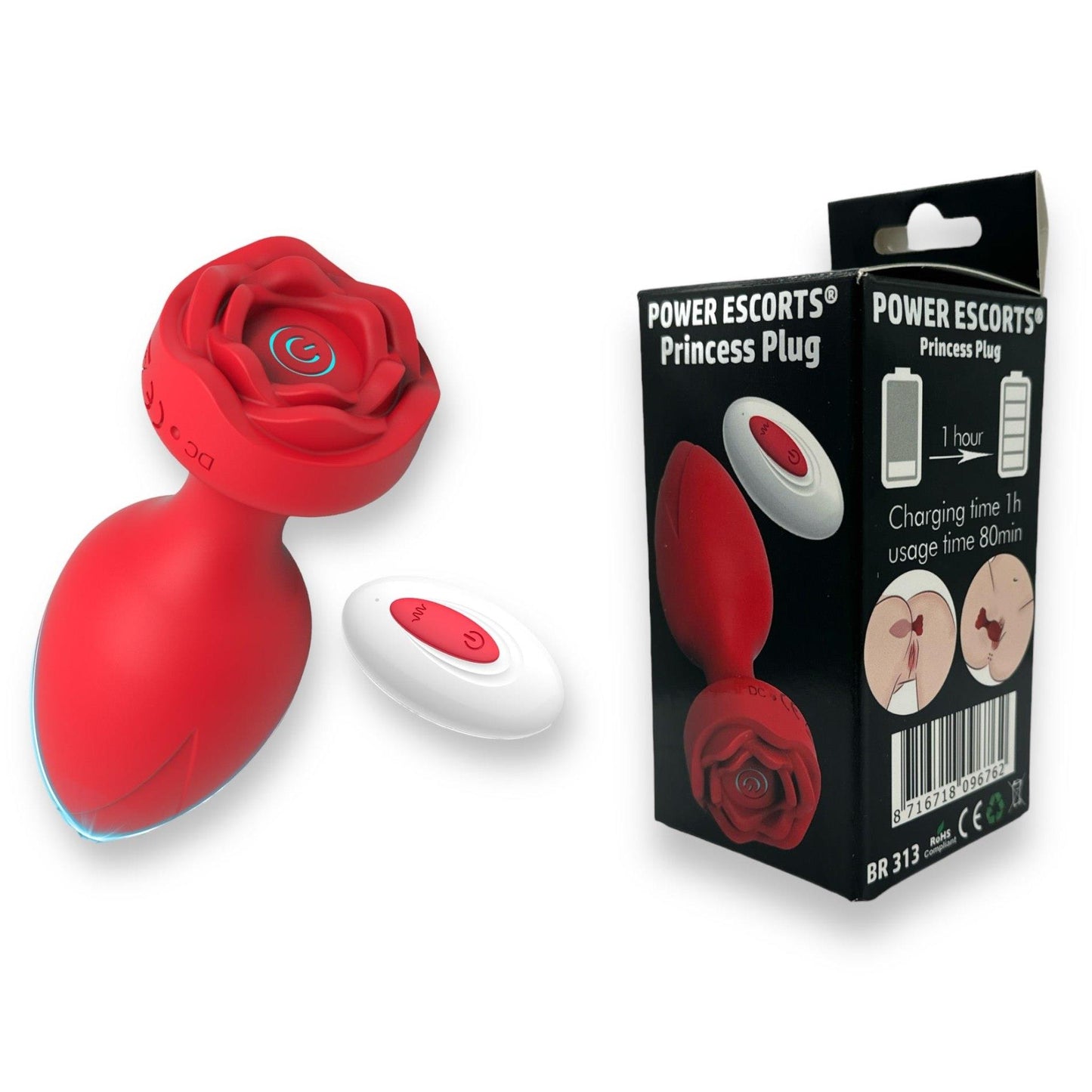 2-Plug - Remote Rose Design Plug - USB Rechargeable - 10 Functions - Two Colors-2