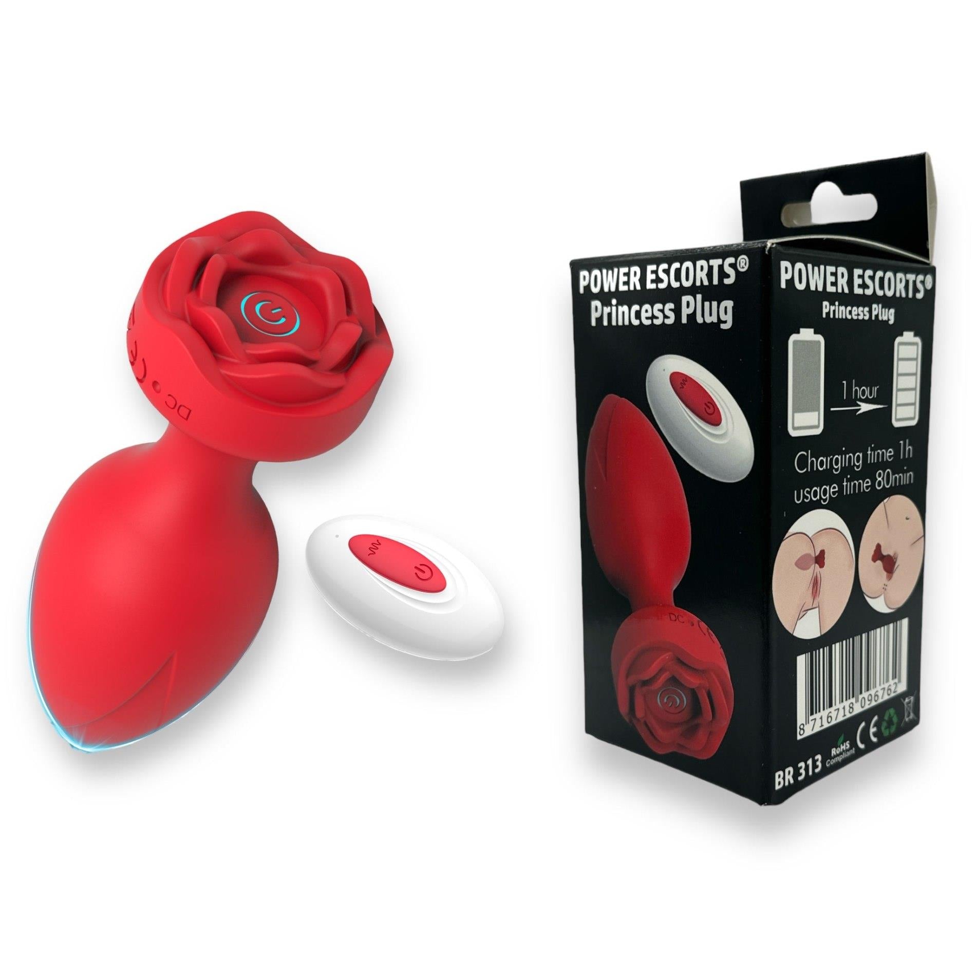 2-Plug - Remote Rose Design Plug - USB Rechargeable - 10 Functions - Two Colors-2