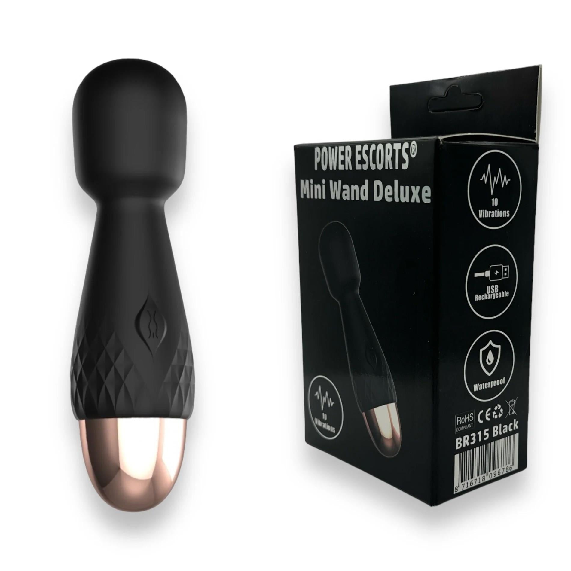 2-Power Escorts - Mini Wand De Luxe - Black - 11,6 Cm / 4.5 Inch Silicone Wand Massager-2