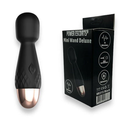 2-Power Escorts - Mini Wand De Luxe - Black - 11,6 Cm / 4.5 Inch Silicone Wand Massager-2