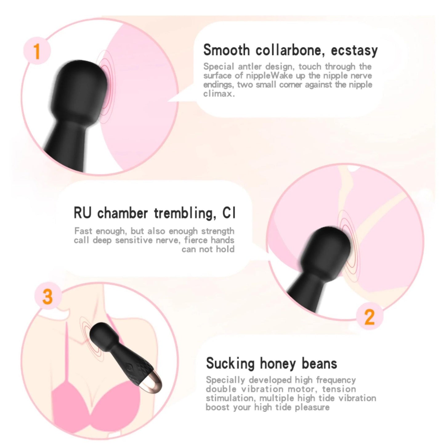 4-Power Escorts - Mini Wand De Luxe - Black - 11,6 Cm / 4.5 Inch Silicone Wand Massager-4