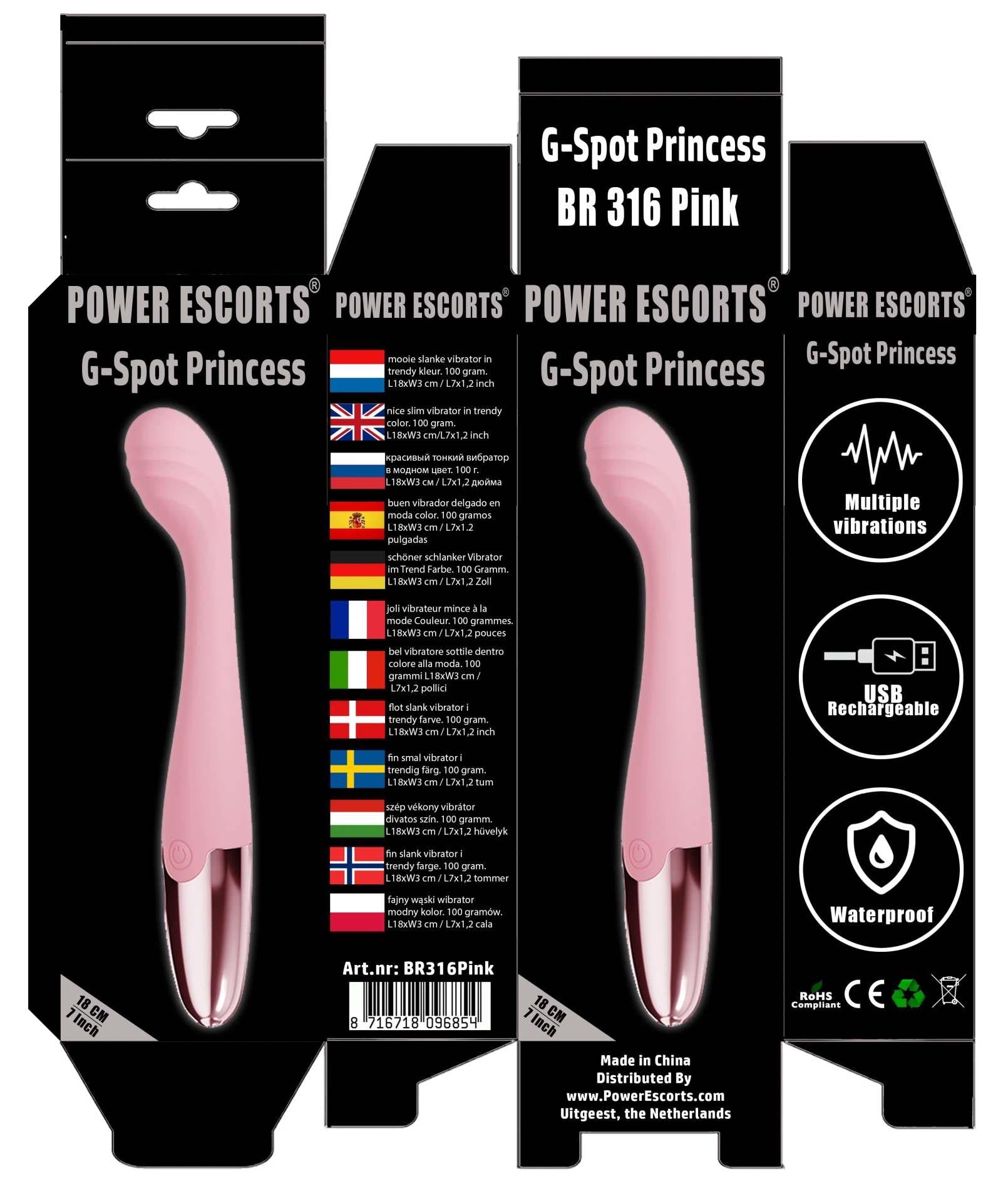 4-Power Escorts - Pink - G Spot Princess - 18 Cm / 7 Inch Silicone G Spot Vibrator-4