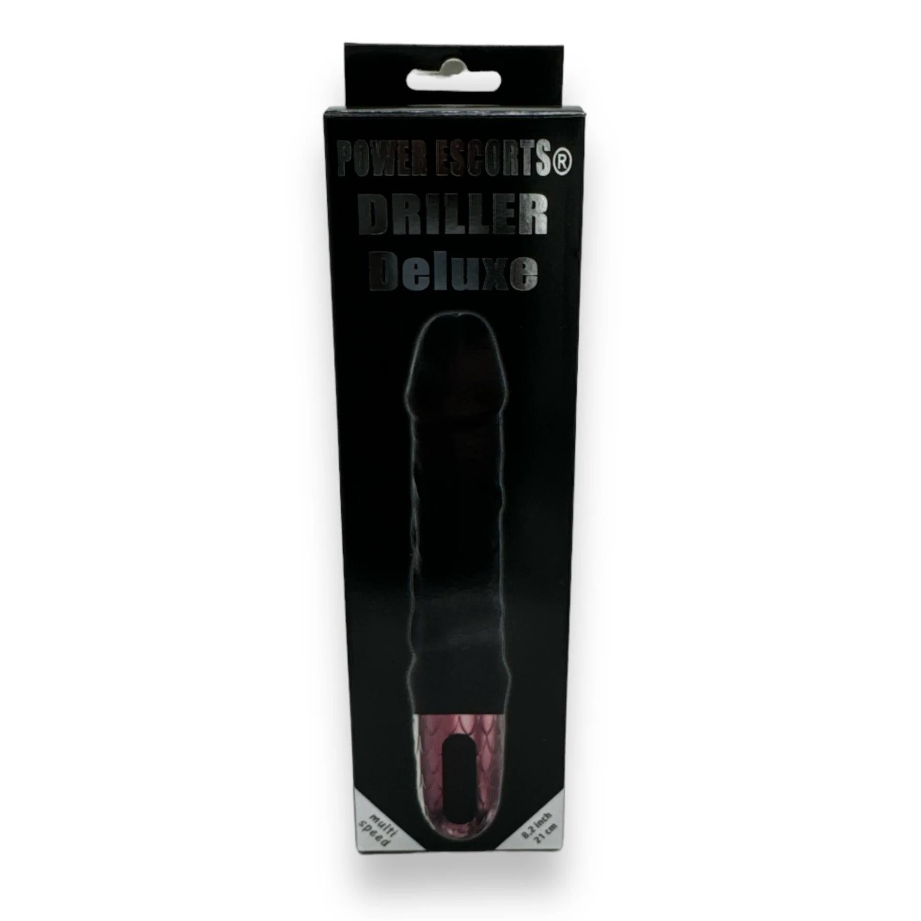 3-Power Escorts - Driller De Luxe Black - 21 Cm / 8.2 Inch Fat Silicone Realistic Vibrator-3