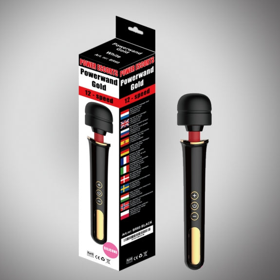 3-Powerwand gold  black big size wand massager 12 speed rech-3
