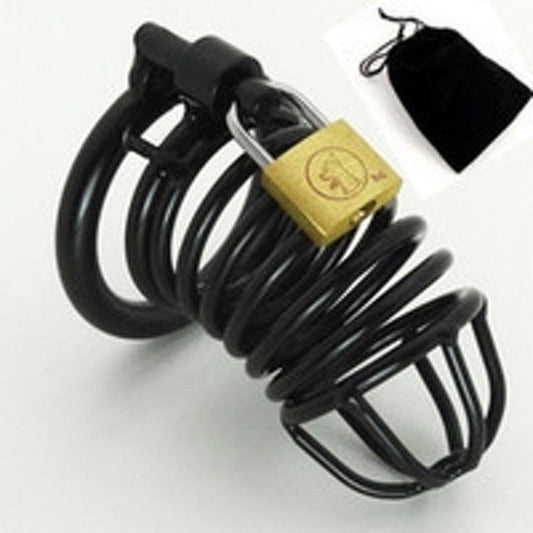 1-Prison BReak black medium 45  mm adjustable cockcage with lock-1