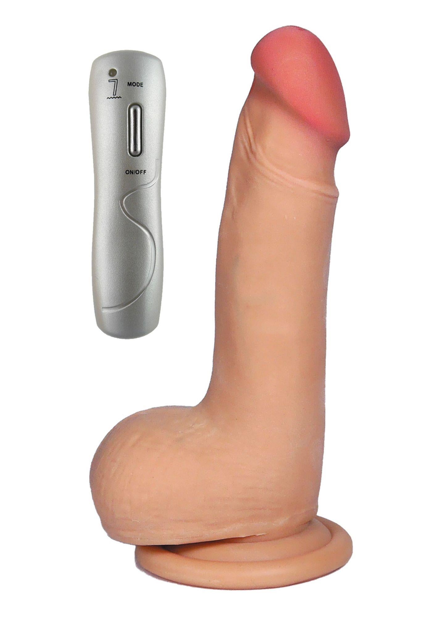 4-Wibrator penis z jądrami na przyssawce pilot 18cm-4